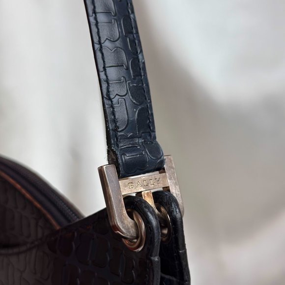 Vintage - RARE - Bally Embossed Leather Shoulder Bag - Picture 5 of 7